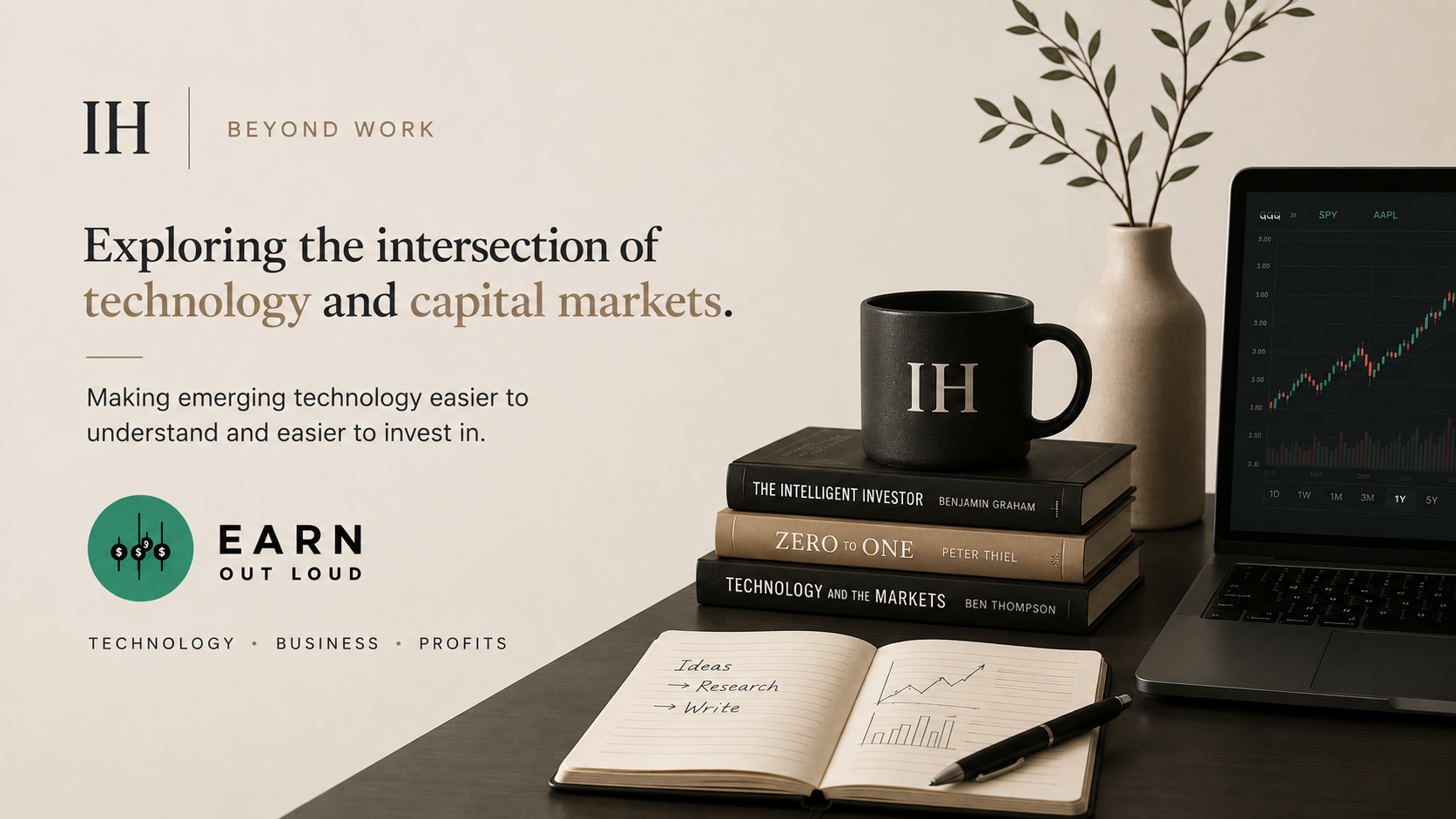 Banner for Isaiah's weekly newsletter on technology and its investment opportunities, Earn Out Loud.